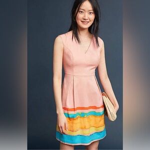 Anthropologie Painterly‎ Pleated Dress size 2